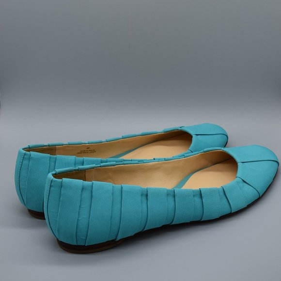 Talbots Patina Blue Pleated Flats Size 9B - Picture 7 of 13